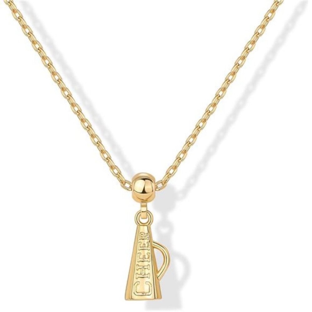 14K Gold-Plated Cheerleading Megaphone Charm Necklace